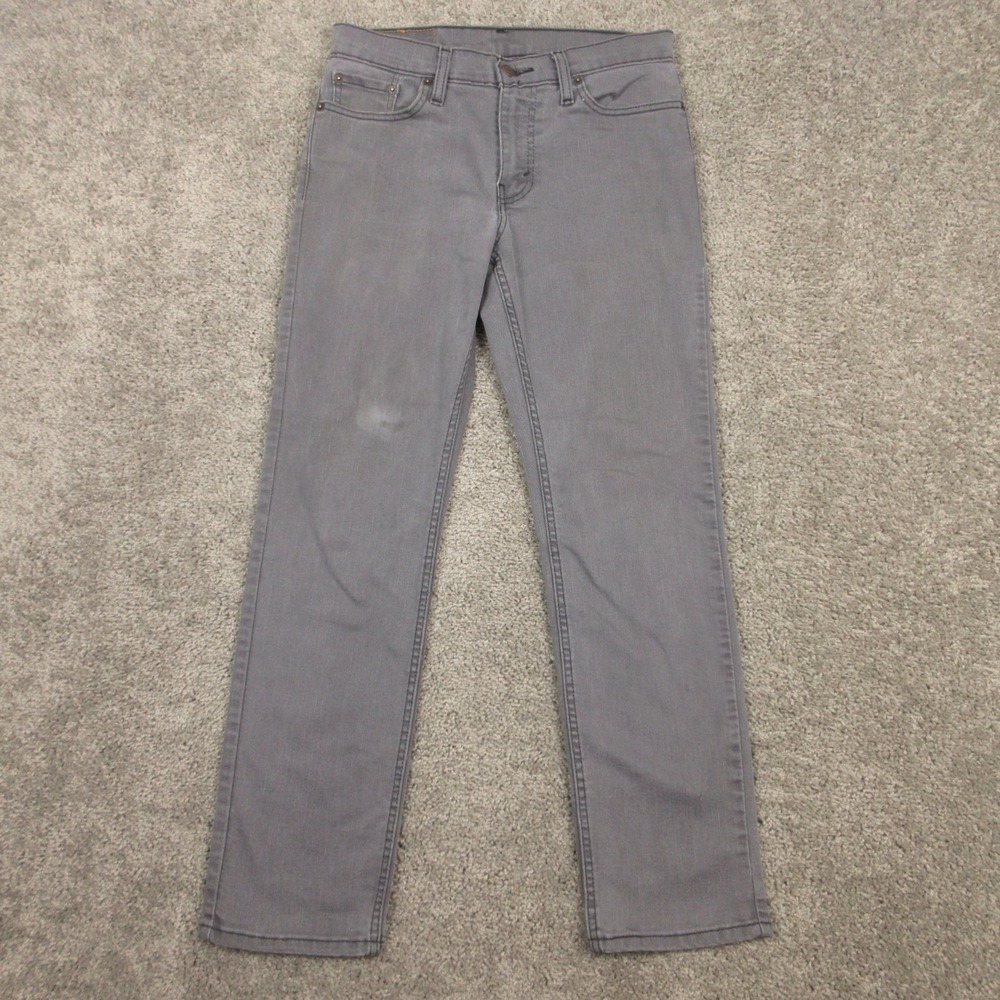 Levis Jeans Mens 30x30 Gray 511 Slim Straight Stretch Zip Fly Denim Pants